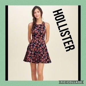 NWOT! Hollister halter keyhole back skater dress L